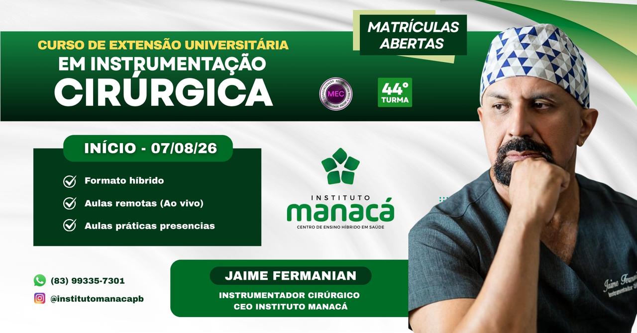 CURSO DE EXTENSÃO UNIVERSITÁRIA EM INSTRUMENTAÇÃO CIRÚRGICA 26.2 44ª TURMA